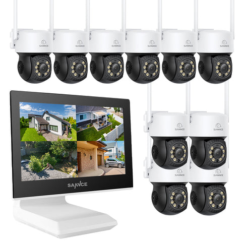 2K Super HD PT 10 Channel NVR w/3MP Wireless Pan & Tilt Camera System, 10.1'' LCD Monitor, Pack of 10 Cameras, Full-Colour Night Vision, Smart Auto Tracking, Two-Way Voice Intercom, Customized Motion Areas, Work with Alexa 2K Super HD PT 10 Channel NVR w/3MP Wireless Pan & Tilt Camera System, 10.1'' LCD Monitor, Pack of 10 Cameras, Full-Colour Night Vision, Smart Auto Tracking, Two-Way Voice Intercom, Customized Motion Areas, Work with Alexa