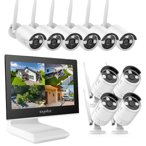 2K Super HD 10 Channel NVR w/3MP Wireless Camera System, 10.1'' LCD Monitor, Pack of 10 Cameras, Smart Motion Alerts, AI Human Recognition, Work with Alexa 2K Super HD 10 Channel NVR w/3MP Wireless Camera System, 10.1'' LCD Monitor, Pack of 10 Cameras, Smart Motion Alerts, AI Human Recognition, Work with Alexa