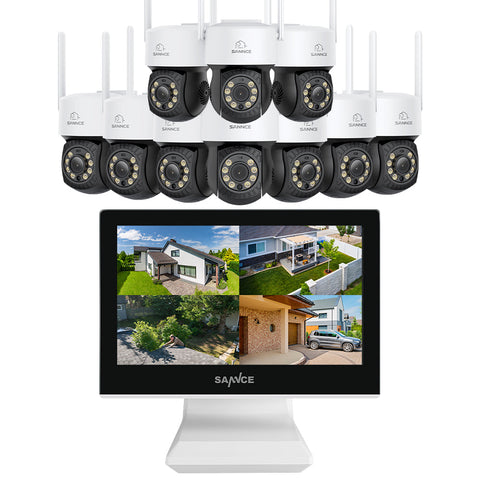 2K Super HD PT 10 Channel NVR w/3MP Wireless Pan & Tilt Camera System, 10.1'' LCD Monitor, Pack of 10 Cameras, Full-Colour Night Vision, Smart Auto Tracking, Two-Way Voice Intercom, Customized Motion Areas, Work with Alexa 2K Super HD PT 10 Channel NVR w/3MP Wireless Pan & Tilt Camera System, 10.1'' LCD Monitor, Pack of 10 Cameras, Full-Colour Night Vision, Smart Auto Tracking, Two-Way Voice Intercom, Customized Motion Areas, Work with Alexa