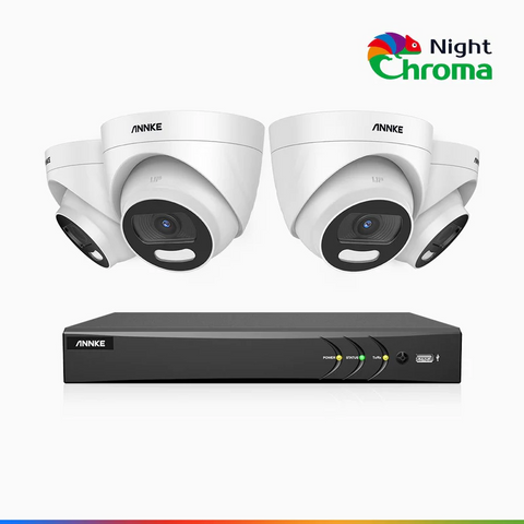 5MP 8 Channel 4 Camera Wired Security System, Acme Color Night Vision, f/1.0 Super Aperture, 0.0005 Lux