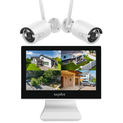 2K Super HD 10 Channel NVR w/3MP Wireless Camera System, 10.1'' LCD Monitor, Pack of 2 Cameras,  Smart Motion Alerts, AI Human Recognition, Work with Alexa 2K Super HD 10 Channel NVR w/3MP Wireless Camera System, 10.1'' LCD Monitor, Pack of 2 Cameras,  Smart Motion Alerts, AI Human Recognition, Work with Alexa