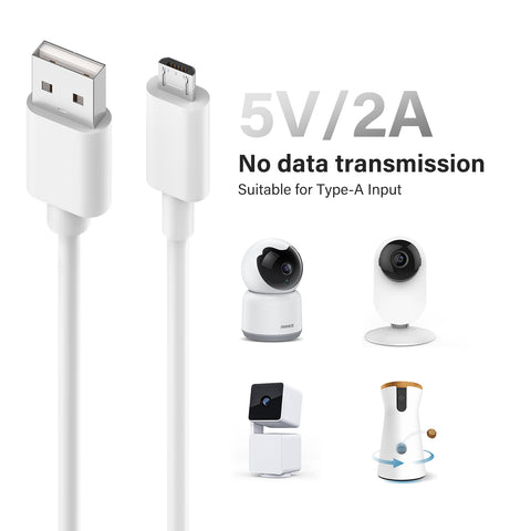 10ft/3m USB Cable 5V/2A Suitable for Type-A Input 10ft/3m USB Cable 5V/2A Suitable for Type-A Input