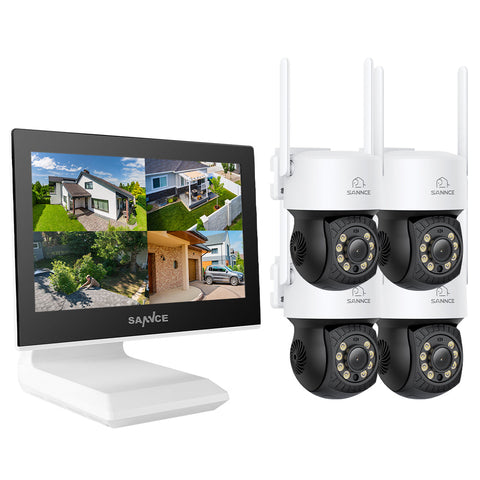 10 Channel PT Wireless Security Camera System, 5MP NVR w/ 10.1'' LCD Monitor, 3MP Pan & Tilt IP Cameras, Color Night Vision, Smart Auto Tracking, Two-Way Voice Intercom, Customized Motion Areas, Work with Alexa 10 Channel PT Wireless Security Camera System, 5MP NVR w/ 10.1'' LCD Monitor, 3MP Pan & Tilt IP Cameras, Color Night Vision, Smart Auto Tracking, Two-Way Voice Intercom, Customized Motion Areas, Work with Alexa