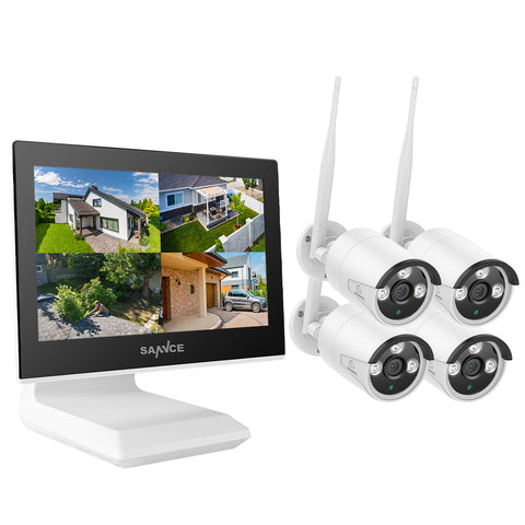 2K Super HD 10 Channel NVR w/3MP Wireless Camera System, 10.1'' LCD Monitor, Pack of 4 Cameras, Smart Motion Alerts, AI Human Recognition, Work with Alexa 2K Super HD 10 Channel NVR w/3MP Wireless Camera System, 10.1'' LCD Monitor, Pack of 4 Cameras, Smart Motion Alerts, AI Human Recognition, Work with Alexa