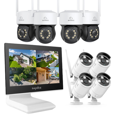 2K Super HD PT 10 Channel NVR w/3MP Wireless Pan & Tilt IP Camera System, 10.1'' LCD Monitor, Pack of 8 Cameras, Two-Way Voice Intercom, Customized Motion Areas, Smart Motion Alerts, AI Human Recognition, Work with Alexa 2K Super HD PT 10 Channel NVR w/3MP Wireless Pan & Tilt IP Camera System, 10.1'' LCD Monitor, Pack of 8 Cameras, Two-Way Voice Intercom, Customized Motion Areas, Smart Motion Alerts, AI Human Recognition, Work with Alexa