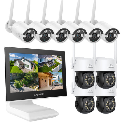 2K Super HD PT 10 Channel NVR w/3MP Wireless Pan & Tilt IP Camera System, 10.1'' LCD Monitor, Pack of 10 Cameras, Two-Way Voice Intercom, Customized Motion Areas, Smart Motion Alerts, AI Human Recognition, Work with Alexa 2K Super HD PT 10 Channel NVR w/3MP Wireless Pan & Tilt IP Camera System, 10.1'' LCD Monitor, Pack of 10 Cameras, Two-Way Voice Intercom, Customized Motion Areas, Smart Motion Alerts, AI Human Recognition, Work with Alexa