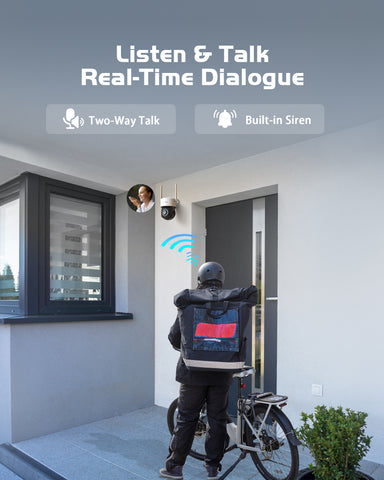 Certified Refurbished 4MP HD Outdoor Pan Tilt Wireless Dome Security Camera, Full Color Night Vision, 2-Way Audio, Smart AI Human Detection, Support Alexa/Google Assistant Certified Refurbished 4MP HD Outdoor Pan Tilt Wireless Dome Security Camera, Full Color Night Vision, 2-Way Audio, Smart AI Human Detection, Support Alexa/Google Assistant