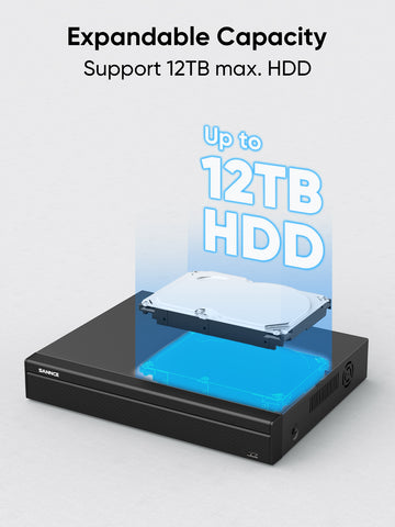 4K 16 Channel H.265+ PoE NVR, ONVIF Supported, Audio Recording, Human/Vehicle Detection, Support Up to 12TB Hard Drive 4K 16 Channel H.265+ PoE NVR, ONVIF Supported, Audio Recording, Human/Vehicle Detection, Support Up to 12TB Hard Drive