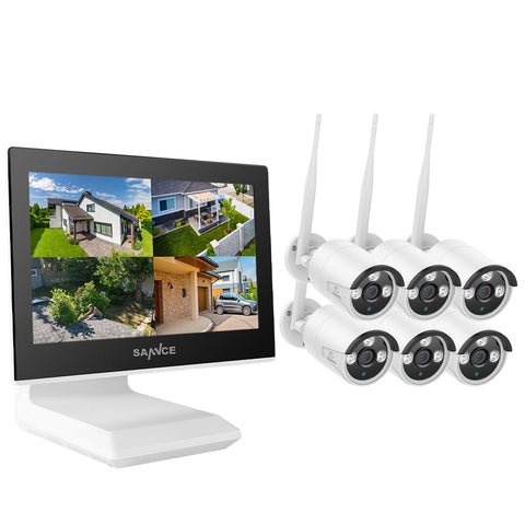 2K Super HD 10 Channel NVR w/3MP Wireless Camera System, 10.1'' LCD Monitor, Pack of 6 Cameras, Smart Motion Alerts, AI Human Recognition, Work with Alexa 2K Super HD 10 Channel NVR w/3MP Wireless Camera System, 10.1'' LCD Monitor, Pack of 6 Cameras, Smart Motion Alerts, AI Human Recognition, Work with Alexa