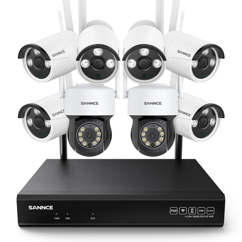 8MP 10-Channel Wireless PT & Bullet Security Camera System, Pan & Tilt, Two-Way Audio, IP66 Waterproof, Smart AI Human Detection, Work With Alexa 8MP 10-Channel Wireless PT & Bullet Security Camera System, Pan & Tilt, Two-Way Audio, IP66 Waterproof, Smart AI Human Detection, Work With Alexa