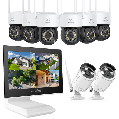 2K Super HD PT 10 Channel NVR w/3MP Wireless Pan & Tilt IP Camera System, 10.1'' LCD Monitor, Pack of 8 Cameras, Two-Way Voice Intercom, Customized Motion Areas, Smart Motion Alerts, AI Human Recognition, Work with Alexa 2K Super HD PT 10 Channel NVR w/3MP Wireless Pan & Tilt IP Camera System, 10.1'' LCD Monitor, Pack of 8 Cameras, Two-Way Voice Intercom, Customized Motion Areas, Smart Motion Alerts, AI Human Recognition, Work with Alexa