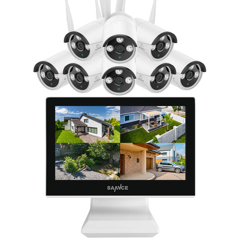 2K Super HD 10 Channel NVR w/3MP Wireless Camera System, 10.1'' LCD Monitor, Pack of 8 Cameras, Smart Motion Alerts, AI Human Recognition, Work with Alexa 2K Super HD 10 Channel NVR w/3MP Wireless Camera System, 10.1'' LCD Monitor, Pack of 8 Cameras, Smart Motion Alerts, AI Human Recognition, Work with Alexa