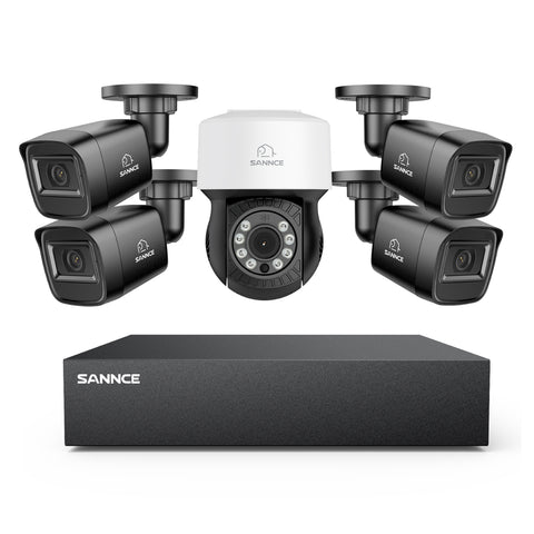 5MP 8 Channel PT Security Camera System - Hybrid 5-in-1 DVR, Pan & Tilt CCTV Camera, 100 ft Night Vision, Motion Detection, Outdoor, Waterproof 5MP 8 Channel PT Security Camera System - Hybrid 5-in-1 DVR, Pan & Tilt CCTV Camera, 100 ft Night Vision, Motion Detection, Outdoor, Waterproof