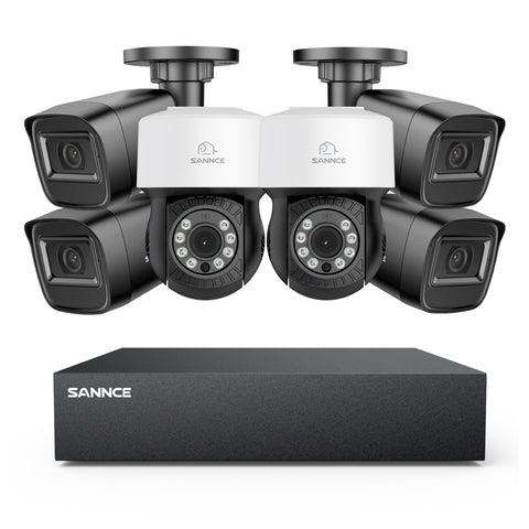 5MP 8 Channel PT Security Camera System - Hybrid 5-in-1 DVR, Pan & Tilt CCTV Camera, 100 ft Night Vision, Motion Detection, Outdoor, Waterproof 5MP 8 Channel PT Security Camera System - Hybrid 5-in-1 DVR, Pan & Tilt CCTV Camera, 100 ft Night Vision, Motion Detection, Outdoor, Waterproof