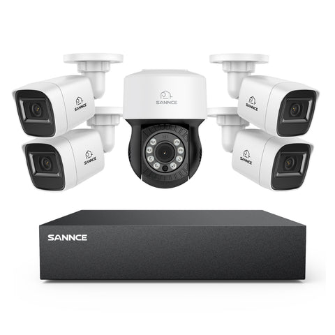 5MP 8 Channel PT Security Camera System - Hybrid 5-in-1 DVR, Pan & Tilt CCTV Camera, 100 ft Night Vision, Motion Detection, Outdoor, Waterproof 5MP 8 Channel PT Security Camera System - Hybrid 5-in-1 DVR, Pan & Tilt CCTV Camera, 100 ft Night Vision, Motion Detection, Outdoor, Waterproof