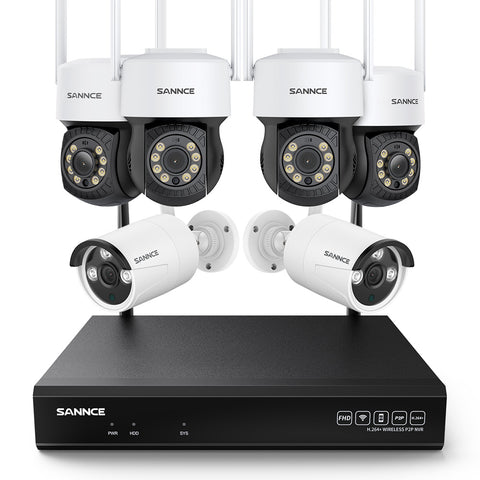 8MP 10-Channel Wireless PT & Bullet Security Camera System, Pan & Tilt, Two-Way Audio, IP66 Waterproof, Smart AI Human Detection, Work With Alexa 8MP 10-Channel Wireless PT & Bullet Security Camera System, Pan & Tilt, Two-Way Audio, IP66 Waterproof, Smart AI Human Detection, Work With Alexa