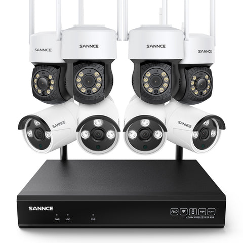8MP 10-Channel Wireless PT & Bullet Security Camera System, Pan & Tilt, Two-Way Audio, IP66 Waterproof, Smart AI Human Detection, Work With Alexa 8MP 10-Channel Wireless PT & Bullet Security Camera System, Pan & Tilt, Two-Way Audio, IP66 Waterproof, Smart AI Human Detection, Work With Alexa