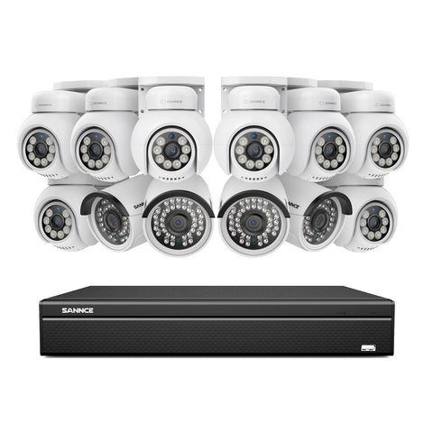 16 Channel 4K PoE Bullet & PT Security Camera System, 8MP Outdoor PoE IP Cameras, Pan & Tilt, ONVIF Supported NVR, Two-Way Audio, Smart Human/Vehicle Detection(8x PT Cameras+4x IP Cameras) 16 Channel 4K PoE Bullet & PT Security Camera System, 8MP Outdoor PoE IP Cameras, Pan & Tilt, ONVIF Supported NVR, Two-Way Audio, Smart Human/Vehicle Detection(8x PT Cameras+4x IP Cameras)