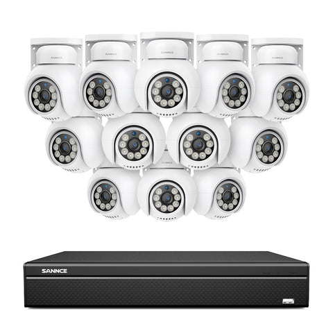 4K 16CH POE PT Surveillance Camera Set, 8MP Ultra-HD (3840×2160), Remote Access, 350°/90° PTZ Pan, Intelligent People/Vehicle Detection, IP66 Waterproof (8MP IP PT Camera and 16CH NVR) 4K 16CH POE PT Surveillance Camera Set, 8MP Ultra-HD (3840×2160), Remote Access, 350°/90° PTZ Pan, Intelligent People/Vehicle Detection, IP66 Waterproof (8MP IP PT Camera and 16CH NVR)