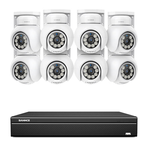 4K 16CH POE PT Surveillance Camera Set, 8MP Ultra-HD (3840×2160), Remote Access, 350°/90° PTZ Pan, Intelligent People/Vehicle Detection, IP66 Waterproof (8MP IP PT Camera and 16CH NVR) 4K 16CH POE PT Surveillance Camera Set, 8MP Ultra-HD (3840×2160), Remote Access, 350°/90° PTZ Pan, Intelligent People/Vehicle Detection, IP66 Waterproof (8MP IP PT Camera and 16CH NVR)
