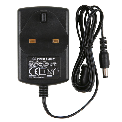 12V 2A UK Power Supply Power Adapter, UL-Listed, Power Cord with 5.5x2.1mm Tips, AC 100-240V to DC 12V 2A Transformers for LED Strip Lights, CCTV Camera, Security DVR System, Routers, Home Appliances