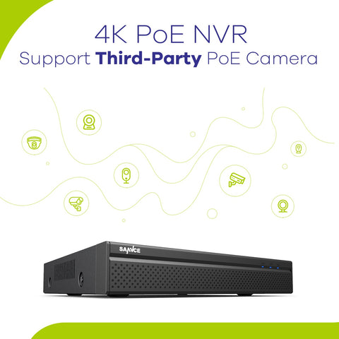 4K 8-Channel Wired PoE Security Camera System, 4K NVR w/ 6 3MP CCTV IP Cameras, Audio Recording