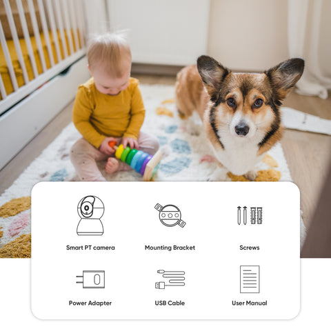 SANNCE Wireless Security IP Camera - 2K 3MP, Pan Tilt, Baby & Pet Monitoring, Two-Way Audio, Smart Motion Tracking, AI Human Detection, Support Cloud & Max. 128 GB Local Storage