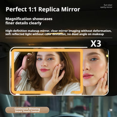 SANNCE Portable LED Car Vanity Mirror, Detachable Design with Soft Lighting, Perfect for Quick Touch-Ups, Fits Most Vehicle Models