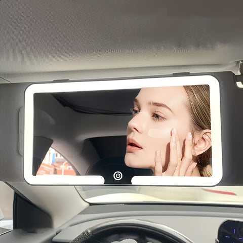 SANNCE Portable LED Car Vanity Mirror, Detachable Design with Soft Lighting, Perfect for Quick Touch-Ups, Fits Most Vehicle Models