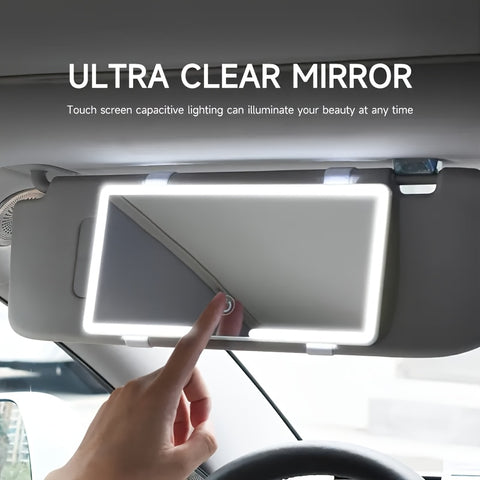 SANNCE Portable LED Car Vanity Mirror, Detachable Design with Soft Lighting, Perfect for Quick Touch-Ups, Fits Most Vehicle Models