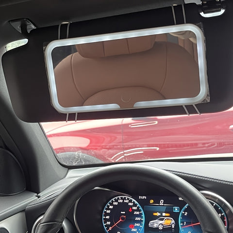 SANNCE Portable LED Car Vanity Mirror, Detachable Design with Soft Lighting, Perfect for Quick Touch-Ups, Fits Most Vehicle Models