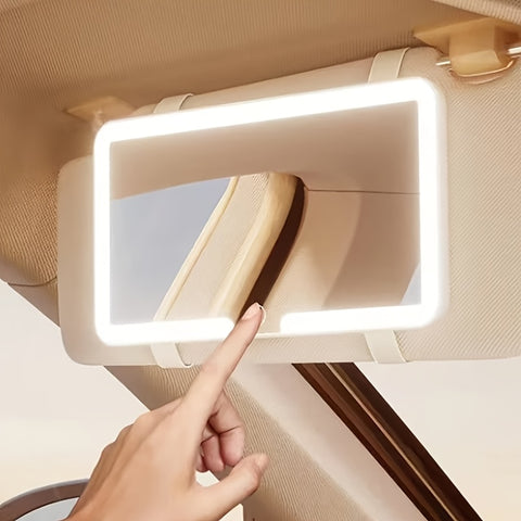 SANNCE Portable LED Car Vanity Mirror, Detachable Design with Soft Lighting, Perfect for Quick Touch-Ups, Fits Most Vehicle Models