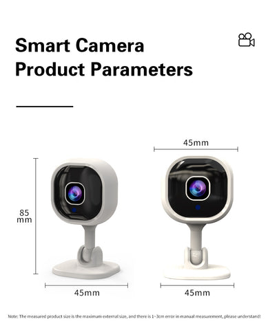 Square Indoor Camera for Home Security, 1080P WiFi Security Camera for Pet/ Baby Monitor, Privacy Mode, 2-Way Audio, Night Vision, AI Detection, SD Card Storage