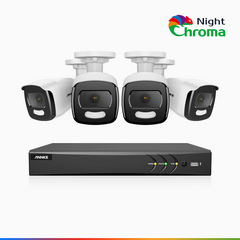 5MP 8 Channel 4 Camera Wired Security System, Acme Color Night Vision, f/1.0 Super Aperture, 0.0005 Lux