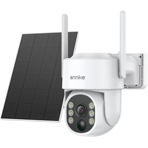Annke WB400 - 4MP Wireless Outdoor Battery Security Camera, 2.4G & 5.8G Dual-Band WiFi, Motion Detection, Two-Way Audio, 9000mAh Rechargeable Battery & Solar Powered, 270° Pan & 90° Tilt, Cloud & Max. 256 GB Local Storage, Works with Alexa