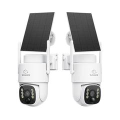 2-Pack 4MP WiFi PTZ Outdoor Security Cameras with 8000mAh Battery & Solar Panel, AI + PIR Human Detection, Color Night Vision, Two-Way Audio, Wi-Fi 6