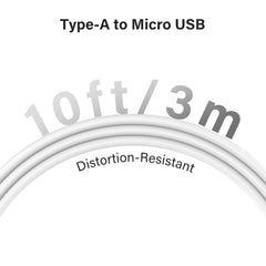 10ft/3m USB Cable 5V/2A Suitable for Type-A Input