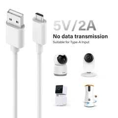 10ft/3m USB Cable 5V/2A Suitable for Type-A Input