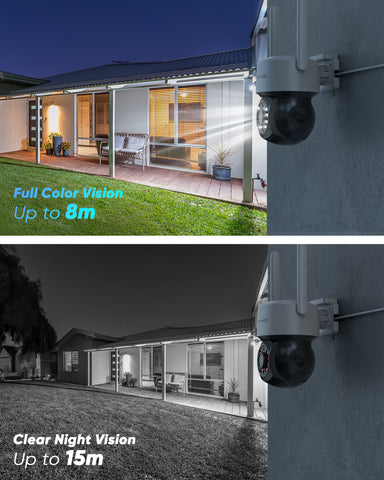 Certified Refurbished 4MP HD Outdoor Pan Tilt Wireless Dome Security Camera, Full Color Night Vision, 2-Way Audio, Smart AI Human Detection, Support Alexa/Google Assistant