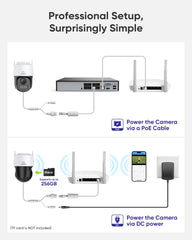 HR500 - 5MP Outdoor PT PoE Security Camera, Pan & Tilt, AI Human & Vehicle Detection & Auto Tracking, Color Night Vision, Support microSD Card Slot