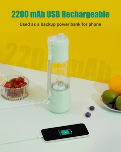 Portable Vacuum Blender, Personal Size 350ml Juicer Smoothie Juicer, USB Rechargeable with Six Blades, 20000rpm Powerful Motor, Food Mixing Machine