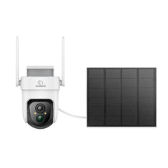 2PCS 4G LTE Cellular Wireless Outdoor Security Camera, Battery & Solar Powered, 3MP Dual Light Night Vision, 355° Pan & 90° Tilt, Two-Way Audio, SIM & Micro SD Card (32 GB) Included, Cloud & Max. 128 GB Local Storage