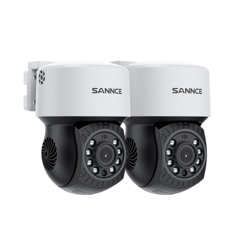 Pack of 2, 1080P PT Security Camera - Pan & Tilt, 100 ft Night Vision, Motion Detection, Outdoor, Waterproof