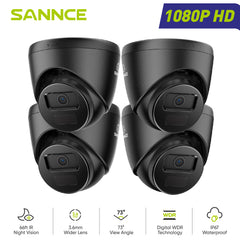 2MP 4pcs Outdoor Bullet CCTV Cameras, Smart Human / Vehicle / Motion Detection(4-Pack)