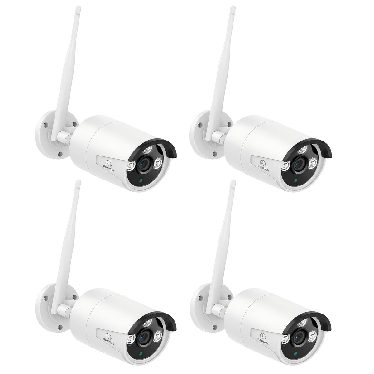5MP Wireless Security Camera, 4PCS WiFi IP Cameras for SANNCE N48WHE/N98WHE/N44WEF/N98WHG NVR, AI Human Detection, Work with Alexa, 100ft Night Vision, Remote Access & Smart Motion Alerts