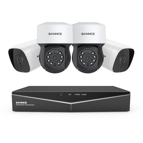 1080P 8 Channel PT Security Camera System - Hybrid 5-in-1 DVR, Pan & Tilt CCTV Camera, 100 ft Night Vision, Motion Detection, Outdoor, Waterproof