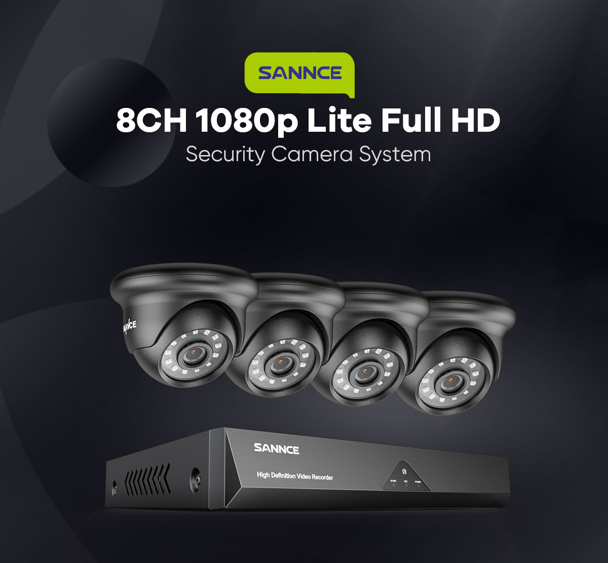 Certified Refurbished 8 Channel 1080P Wired Security Camera System - Hybrid DVR, 4pcs 2MP Bullet Cameras, Outdoor & Indoor, Smart Motion Detection, Remote Access