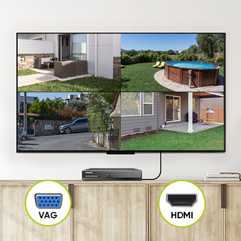 Certified Refurbished 8 Channel 1080P Wired Security Camera System - Hybrid DVR, 4pcs 2MP Bullet Cameras, Outdoor & Indoor, Smart Motion Detection, Remote Access