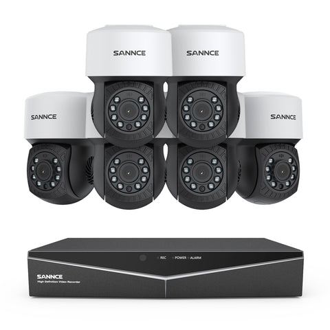 1080P 8 Channel PT Security Camera System - Hybrid 5-in-1 DVR, Pan & Tilt CCTV Camera, 100 ft Night Vision, Motion Detection, Outdoor, Waterproof