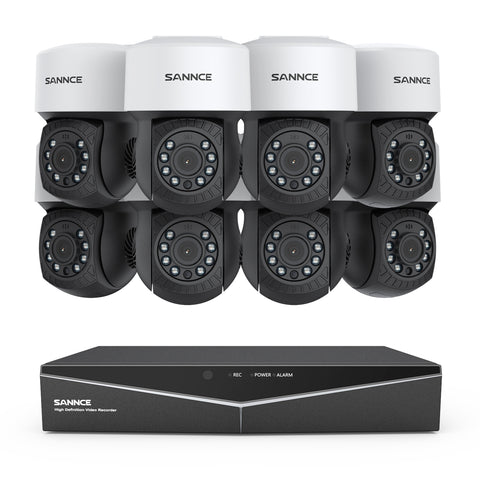 1080P 8 Channel PT Security Camera System - Hybrid 5-in-1 DVR, Pan & Tilt CCTV Camera, 100 ft Night Vision, Motion Detection, Outdoor, Waterproof